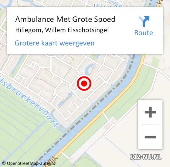 Locatie op kaart van de 112 melding: Ambulance Met Grote Spoed Naar Hillegom, Willem Elsschotsingel op 28 mei 2024 03:41