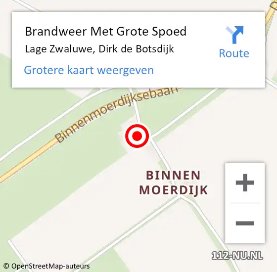 Locatie op kaart van de 112 melding: Brandweer Met Grote Spoed Naar Lage Zwaluwe, Dirk de Botsdijk op 28 mei 2024 07:00