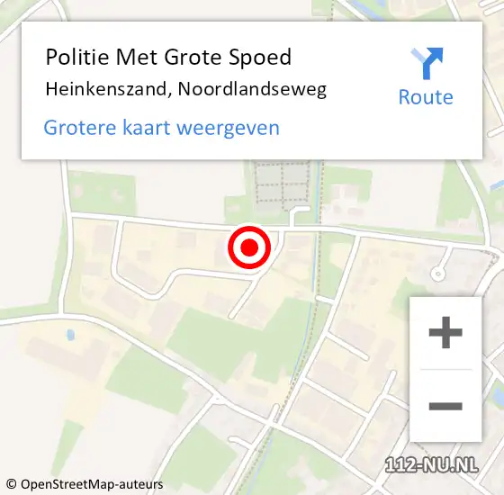 Locatie op kaart van de 112 melding: Politie Met Grote Spoed Naar Heinkenszand, Noordlandseweg op 28 mei 2024 07:34