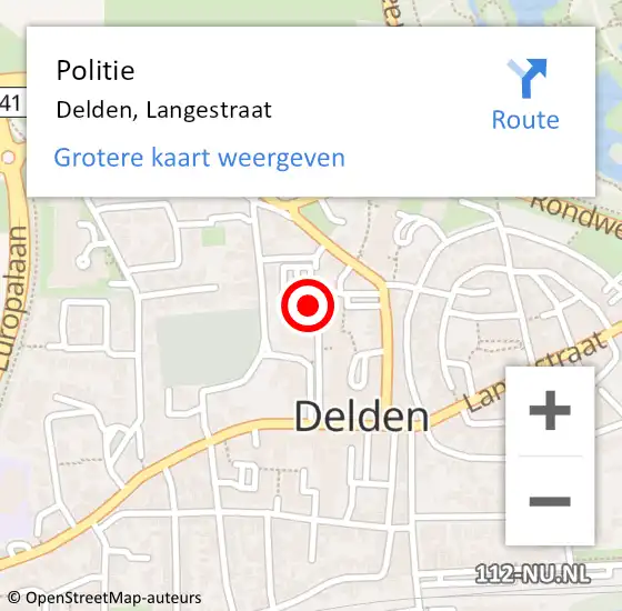 Locatie op kaart van de 112 melding: Politie Delden, Langestraat op 28 mei 2024 07:40