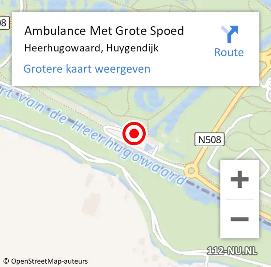 Locatie op kaart van de 112 melding: Ambulance Met Grote Spoed Naar Heerhugowaard, Huygendijk op 28 mei 2024 07:43