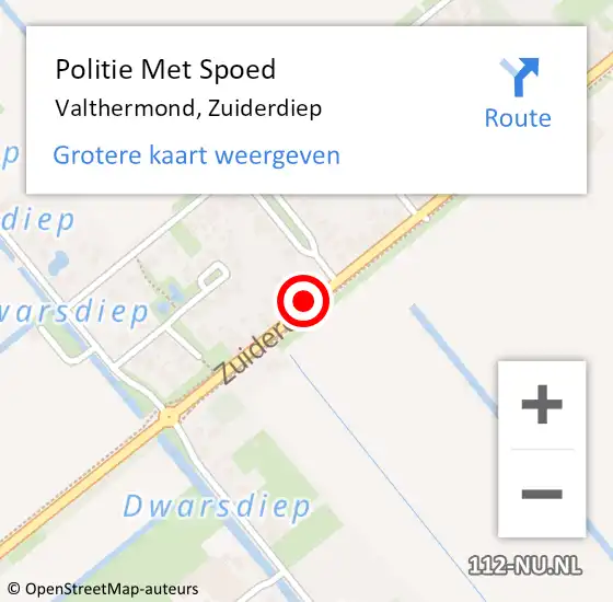 Locatie op kaart van de 112 melding: Politie Met Spoed Naar Valthermond, Zuiderdiep op 28 mei 2024 07:46