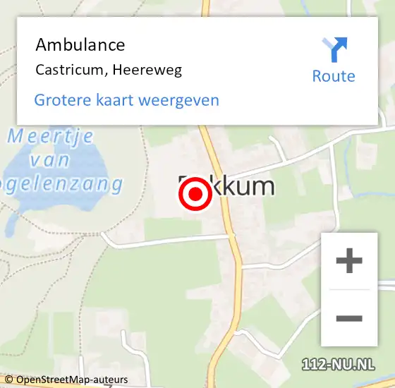 Locatie op kaart van de 112 melding: Ambulance Castricum, Heereweg op 28 mei 2024 07:49