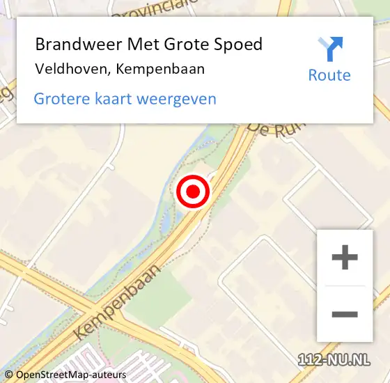 Locatie op kaart van de 112 melding: Brandweer Met Grote Spoed Naar Veldhoven, Kempenbaan op 28 mei 2024 08:16