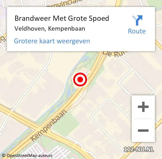 Locatie op kaart van de 112 melding: Brandweer Met Grote Spoed Naar Veldhoven, Kempenbaan op 28 mei 2024 08:18