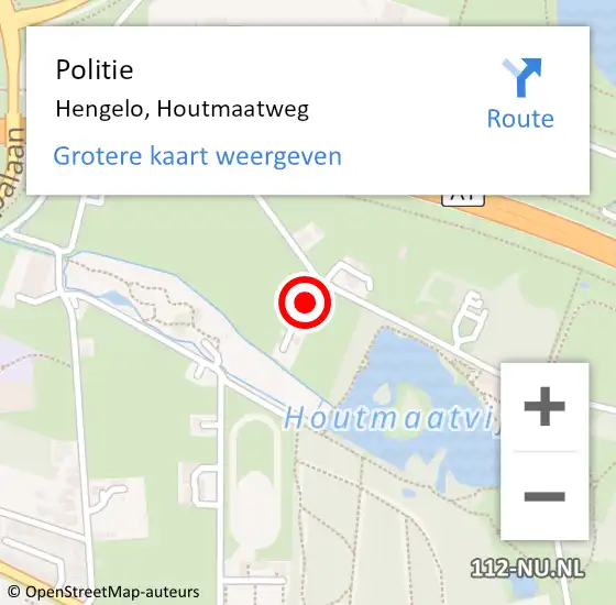 Locatie op kaart van de 112 melding: Politie Hengelo, Houtmaatweg op 28 mei 2024 09:01