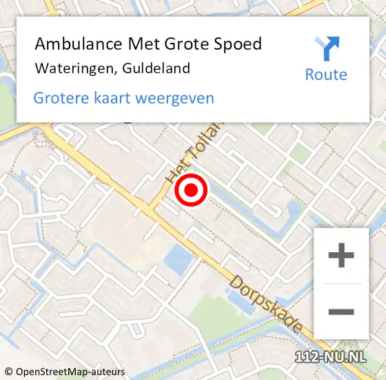 Locatie op kaart van de 112 melding: Ambulance Met Grote Spoed Naar Wateringen, Guldeland op 28 mei 2024 09:09