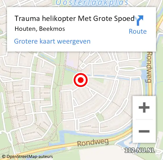 Locatie op kaart van de 112 melding: Trauma helikopter Met Grote Spoed Naar Houten, Beekmos op 28 mei 2024 09:41