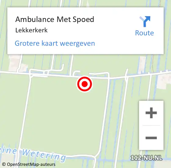 Locatie op kaart van de 112 melding: Ambulance Met Spoed Naar Lekkerkerk op 28 mei 2024 10:09