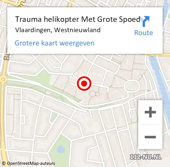 Locatie op kaart van de 112 melding: Trauma helikopter Met Grote Spoed Naar Vlaardingen, Westnieuwland op 28 mei 2024 10:30