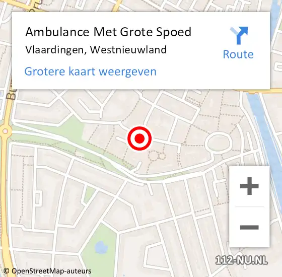 Locatie op kaart van de 112 melding: Ambulance Met Grote Spoed Naar Vlaardingen, Westnieuwland op 28 mei 2024 10:31