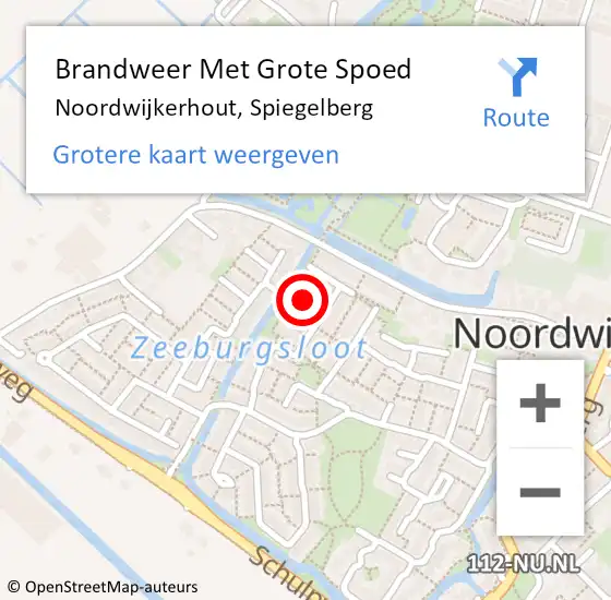 Locatie op kaart van de 112 melding: Brandweer Met Grote Spoed Naar Noordwijkerhout, Spiegelberg op 28 mei 2024 10:39