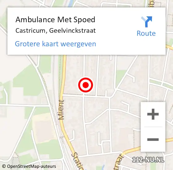 Locatie op kaart van de 112 melding: Ambulance Met Spoed Naar Castricum, Geelvinckstraat op 28 mei 2024 11:40