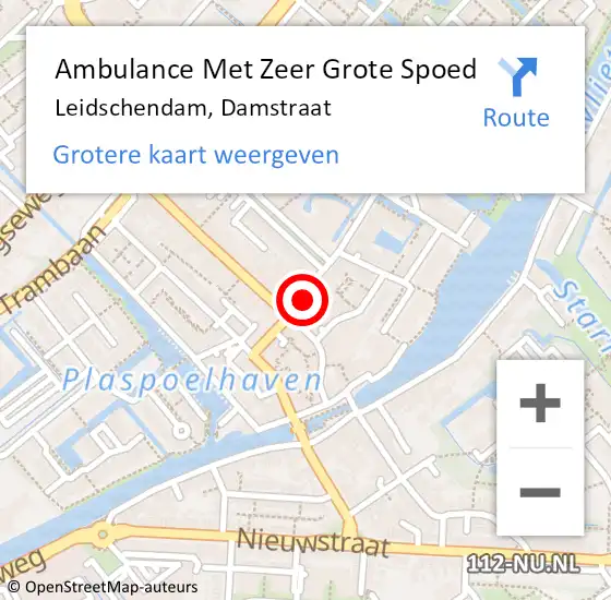 Locatie op kaart van de 112 melding: Ambulance Met Zeer Grote Spoed Naar Leidschendam, Damstraat op 28 mei 2024 11:44