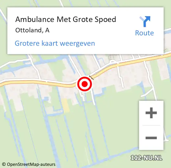 Locatie op kaart van de 112 melding: Ambulance Met Grote Spoed Naar Ottoland, A op 28 mei 2024 11:46