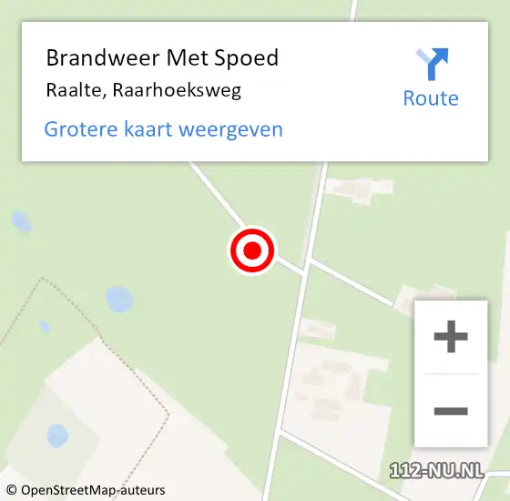 Locatie op kaart van de 112 melding: Brandweer Met Spoed Naar Raalte, Raarhoeksweg op 28 mei 2024 11:58