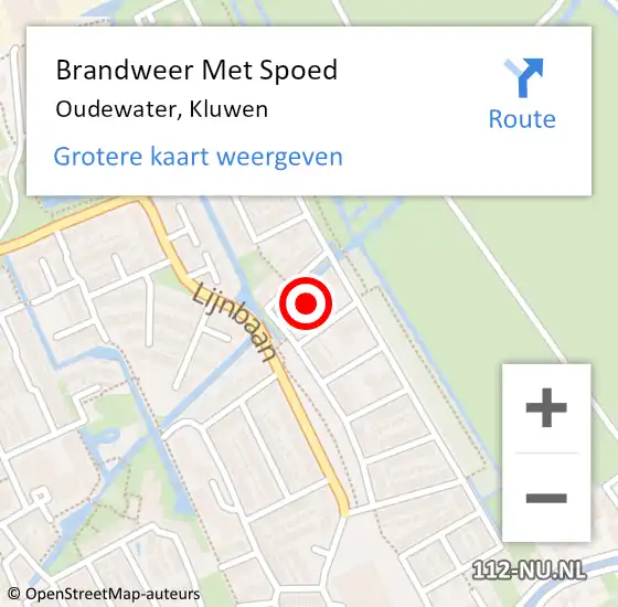 Locatie op kaart van de 112 melding: Brandweer Met Spoed Naar Oudewater, Kluwen op 28 mei 2024 12:01