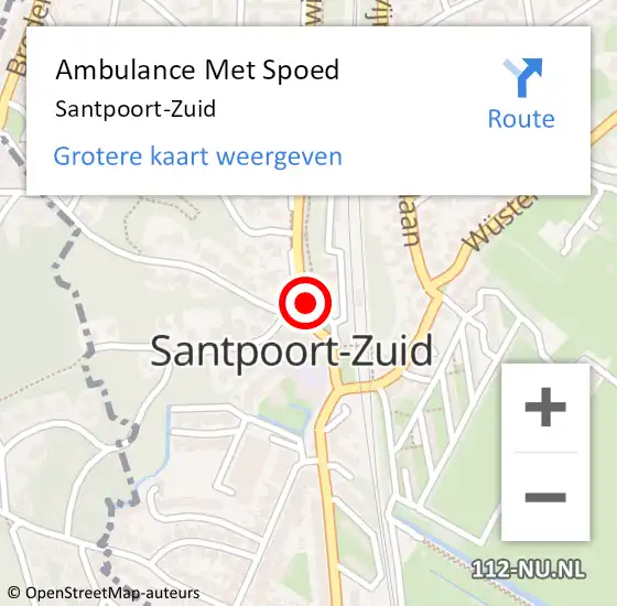 Locatie op kaart van de 112 melding: Ambulance Met Spoed Naar Santpoort-Zuid op 28 mei 2024 12:49