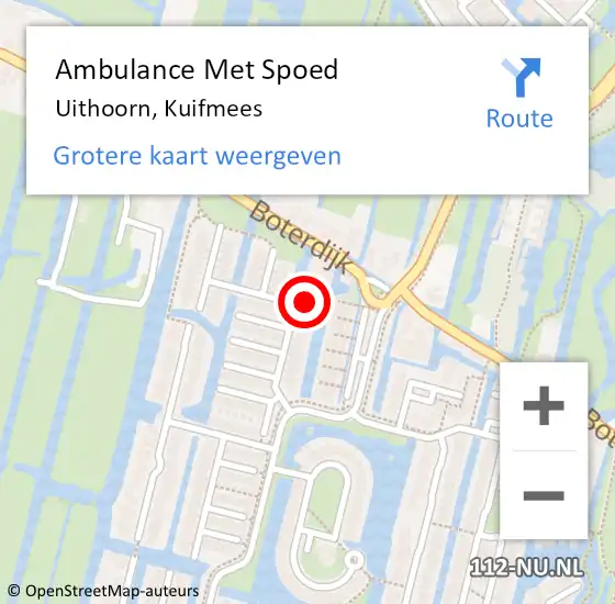 Locatie op kaart van de 112 melding: Ambulance Met Spoed Naar Uithoorn, Kuifmees op 28 mei 2024 13:07