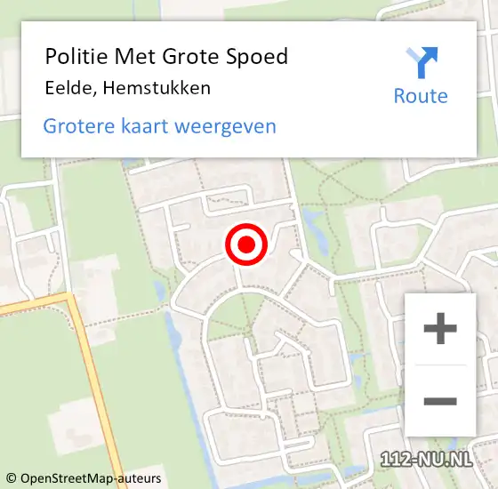 Locatie op kaart van de 112 melding: Politie Met Grote Spoed Naar Eelde, Hemstukken op 28 mei 2024 14:08