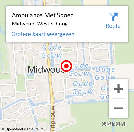 Locatie op kaart van de 112 melding: Ambulance Met Spoed Naar Midwoud, Wester-hoog op 28 mei 2024 14:14