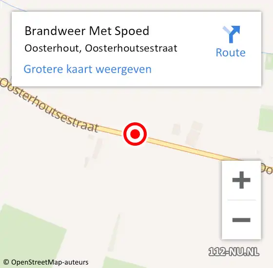 Locatie op kaart van de 112 melding: Brandweer Met Spoed Naar Oosterhout, Oosterhoutsestraat op 28 mei 2024 14:34