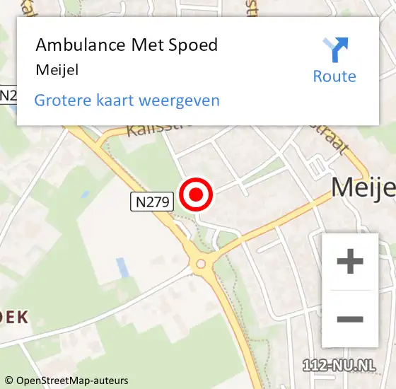 Locatie op kaart van de 112 melding: Ambulance Met Spoed Naar Meijel op 28 mei 2024 15:13