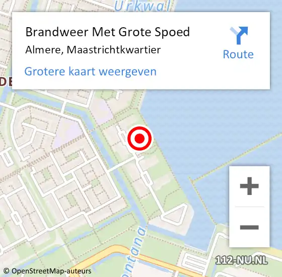 Locatie op kaart van de 112 melding: Brandweer Met Grote Spoed Naar Almere, Maastrichtkwartier op 28 mei 2024 15:19