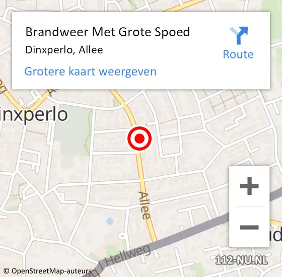 Locatie op kaart van de 112 melding: Brandweer Met Grote Spoed Naar Dinxperlo, Allee op 28 mei 2024 15:35