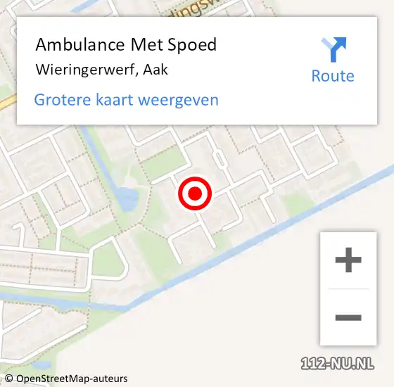 Locatie op kaart van de 112 melding: Ambulance Met Spoed Naar Wieringerwerf, Aak op 28 mei 2024 16:32