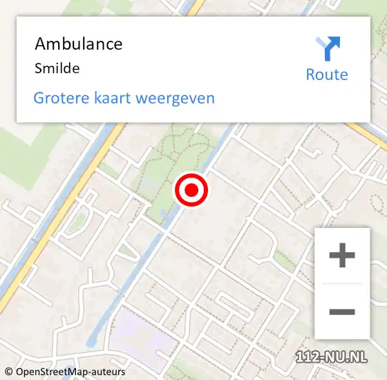 Locatie op kaart van de 112 melding: Ambulance Smilde op 28 mei 2024 16:38