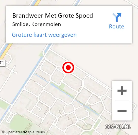 Locatie op kaart van de 112 melding: Brandweer Met Grote Spoed Naar Smilde, Korenmolen op 28 mei 2024 16:44