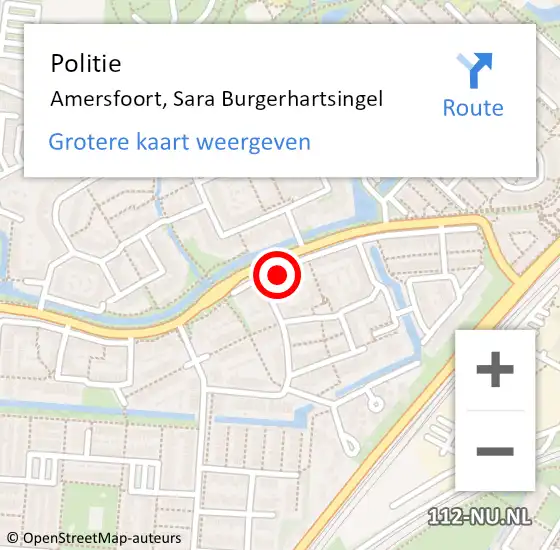 Locatie op kaart van de 112 melding: Politie Amersfoort, Sara Burgerhartsingel op 28 mei 2024 17:14