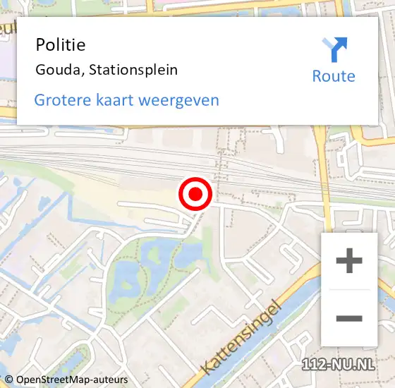 Locatie op kaart van de 112 melding: Politie Gouda, Stationsplein op 28 mei 2024 17:14