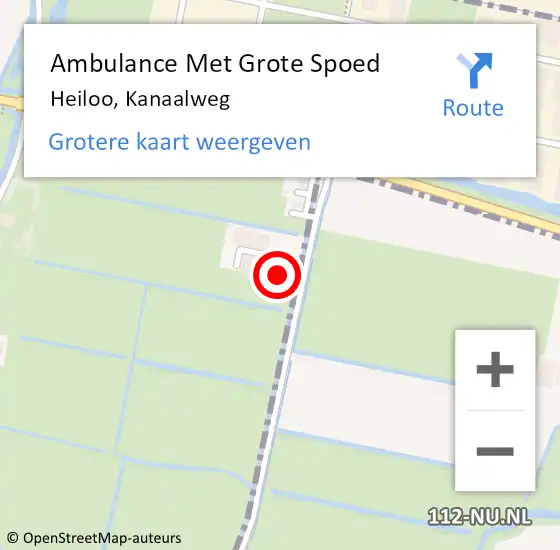 Locatie op kaart van de 112 melding: Ambulance Met Grote Spoed Naar Heiloo, Kanaalweg op 28 mei 2024 17:17