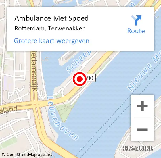 Locatie op kaart van de 112 melding: Ambulance Met Spoed Naar Rotterdam, Terwenakker op 28 mei 2024 17:28