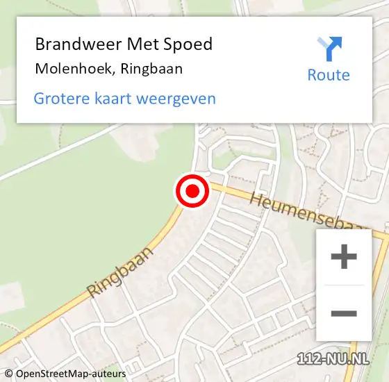 Locatie op kaart van de 112 melding: Brandweer Met Spoed Naar Molenhoek, Ringbaan op 28 mei 2024 17:48