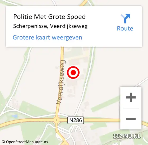 Locatie op kaart van de 112 melding: Politie Met Grote Spoed Naar Scherpenisse, Veerdijkseweg op 28 mei 2024 17:55