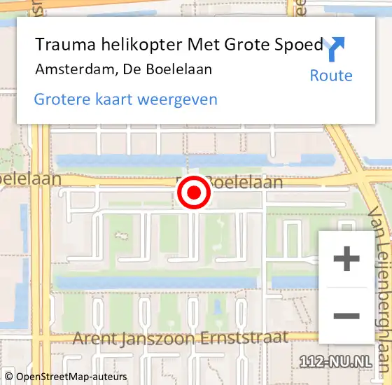 Locatie op kaart van de 112 melding: Trauma helikopter Met Grote Spoed Naar Amsterdam, De Boelelaan op 28 mei 2024 18:03