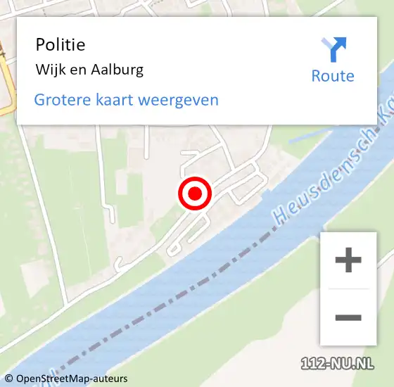 Locatie op kaart van de 112 melding: Politie Wijk en Aalburg op 28 mei 2024 18:39