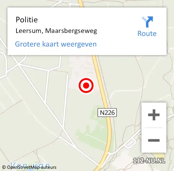 Locatie op kaart van de 112 melding: Politie Leersum, Maarsbergseweg op 28 mei 2024 19:11