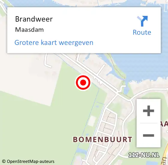 Locatie op kaart van de 112 melding: Brandweer Maasdam op 28 mei 2024 19:26