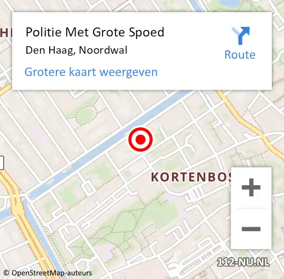 Locatie op kaart van de 112 melding: Politie Met Grote Spoed Naar Den Haag, Noordwal op 28 mei 2024 19:41