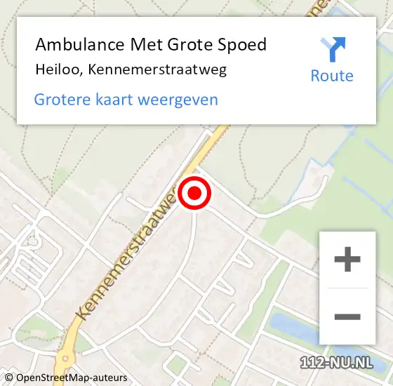 Locatie op kaart van de 112 melding: Ambulance Met Grote Spoed Naar Heiloo, Kennemerstraatweg op 28 mei 2024 19:46