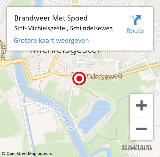 Locatie op kaart van de 112 melding: Brandweer Met Spoed Naar Sint-Michielsgestel, Schijndelseweg op 28 mei 2024 19:55