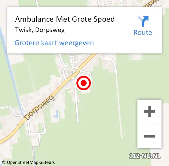 Locatie op kaart van de 112 melding: Ambulance Met Grote Spoed Naar Twisk, Dorpsweg op 28 mei 2024 20:13