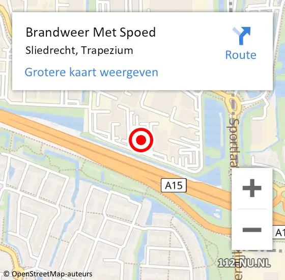 Locatie op kaart van de 112 melding: Brandweer Met Spoed Naar Sliedrecht, Trapezium op 28 mei 2024 20:22