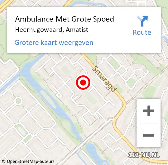 Locatie op kaart van de 112 melding: Ambulance Met Grote Spoed Naar Heerhugowaard, Amatist op 28 mei 2024 20:25