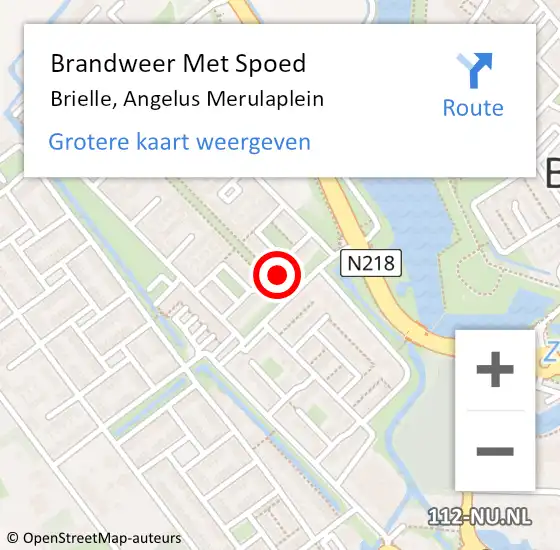 Locatie op kaart van de 112 melding: Brandweer Met Spoed Naar Brielle, Angelus Merulaplein op 28 mei 2024 20:33