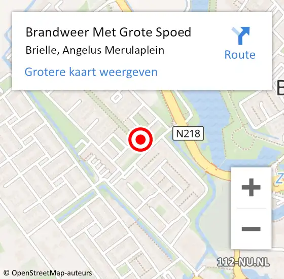 Locatie op kaart van de 112 melding: Brandweer Met Grote Spoed Naar Brielle, Angelus Merulaplein op 28 mei 2024 20:36